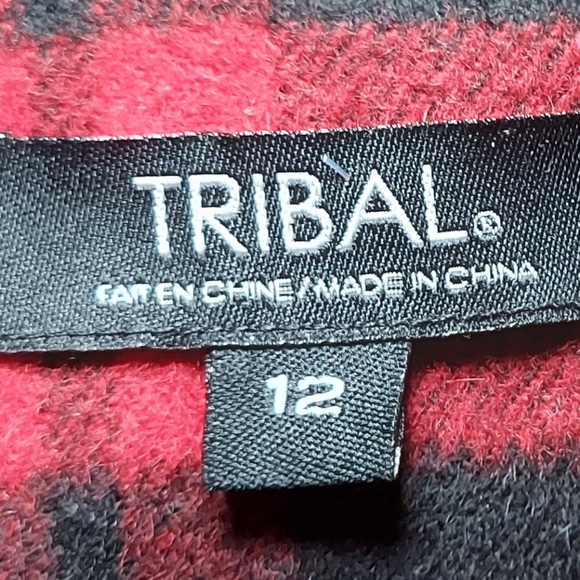 Tribal Plaid Buffalo Check Wool Blend Double Breasted Peacoat/Blazer/Jacket - Picture 6 of 7